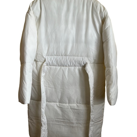 NWT Daily Ritual Women's Padded Belted Puffer Cream 3/4 Length Jacket Small - Picture 4 of 8
